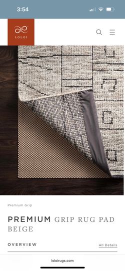 *NEW* Loloi 9' x 12' Premium Grip Rubber Rug Pad in Beige