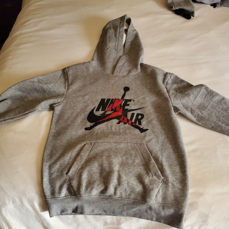 Nike Air Jordan Jumpman Hoodie Sweatshirt Gray Pullover Youth Boys L Size Large