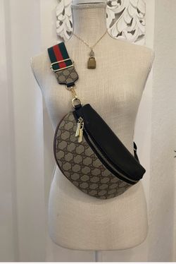Upcycled with authentic Gucci GG Monogram Canvas Crossbody / Belt Bag