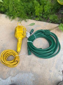 Selling a electrical extension and drop lamp see below for price