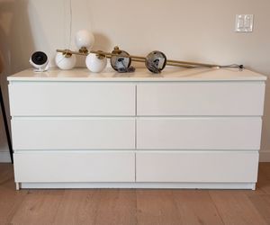 6 Drawers Dresser White