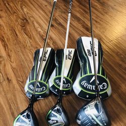 LH Callaway EPIC MAX LS 9* Driver, Callaway Epic GBB 3 & 5 Fairway woods