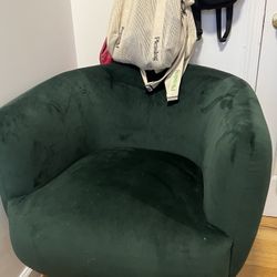 Morpho Green Velvet Swivel Chair