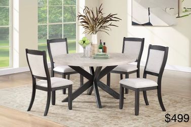 Round dining table set