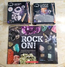 Rock On! Unearth The Natural Treasures Beneath Your Feet Published By Scholastic With 4 Real Rock & Mineral Samples Plus NASA Meteor Dig Kit & NASA Lu