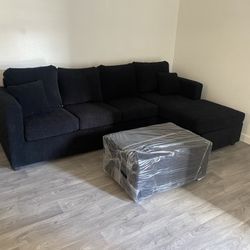 Black Sectional With Ottoman ‼️different Colors Available ‼️