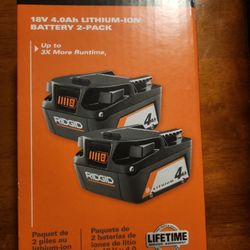 Ridgid 18v 4.0ah Batteries 