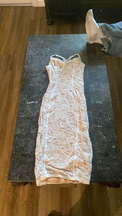 White Lace Bodycon Midi Dress small