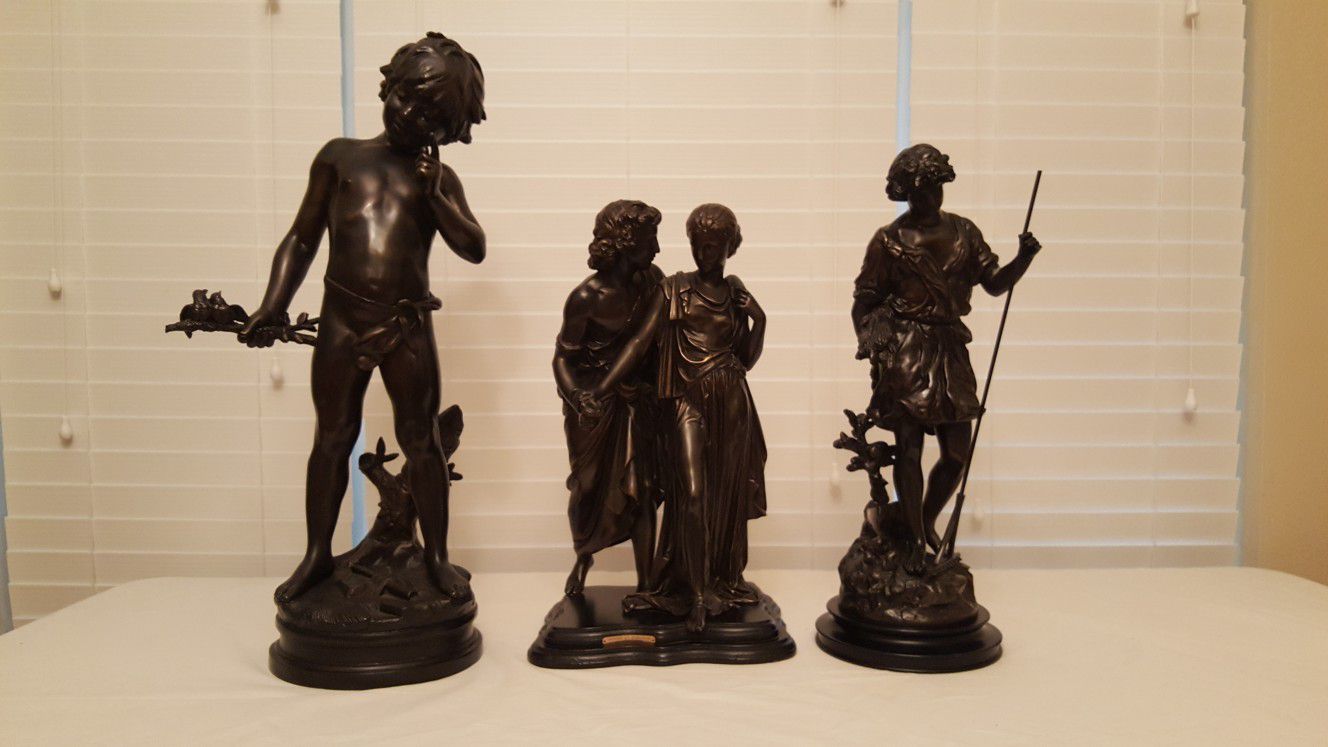 Bronze Moreau Spelter Sculptures Collection Francaise