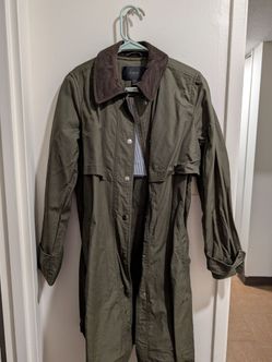 J.Crew Olive Green Long Trench Coat
