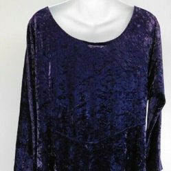Jazz II Velvet Long Sleeve Dress Size 12 Purple Vintage Long dress
