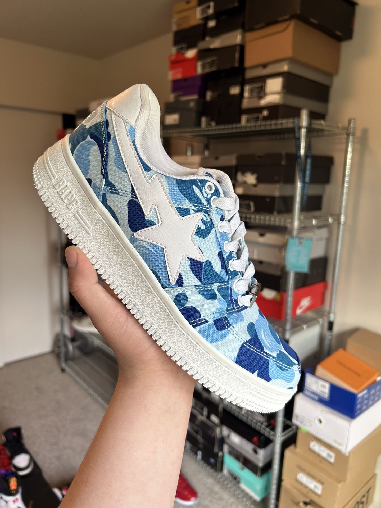 A Bathing Ape Bape Sta ABc Blue Camo 20th Anniversary Size 9.5