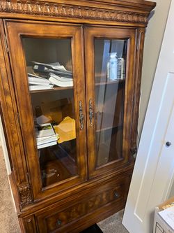 Wooden glass door Hutch