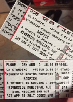 Sublime cover band Badfish tickets