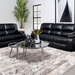 New Recliner Sofa And Loveseat Both In Leatherette