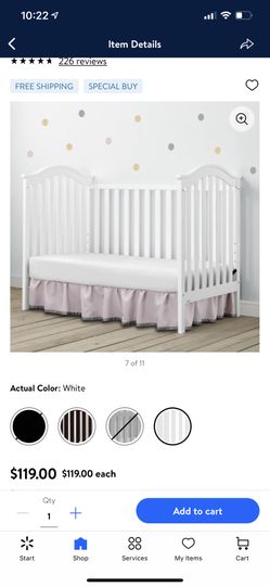 Baby Relax Adelyn 2 in 1 Convertible Crib White for Sale in San