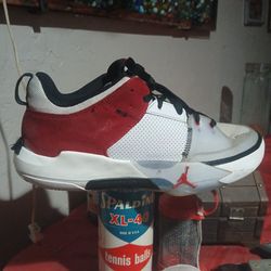 Nike Jordan One Take 5 in the White, Black, and Gym Red colorway