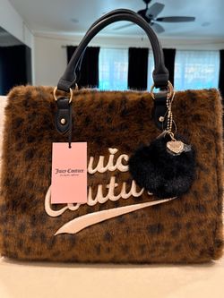 Juicy Couture Faux Fur Leopard Tote Bag