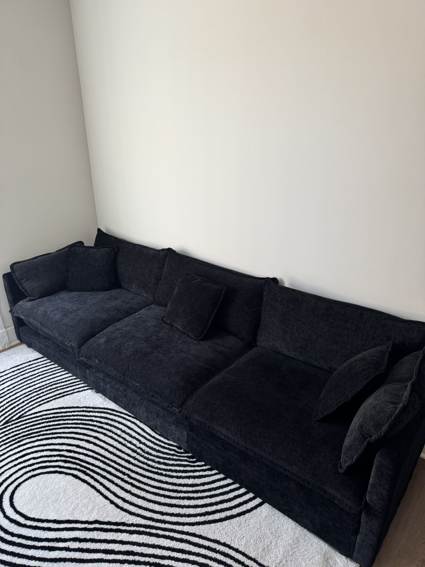 Black Namitha 112” Upholstered Sofa