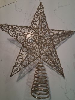 Gold Glitter Christmas Tree Topper Star – Metal Scroll Design
Price