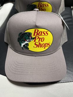 Bass Pro Shops Hat Logo Mesh Fishing Hunting Trucker Cap Snapback GREY
