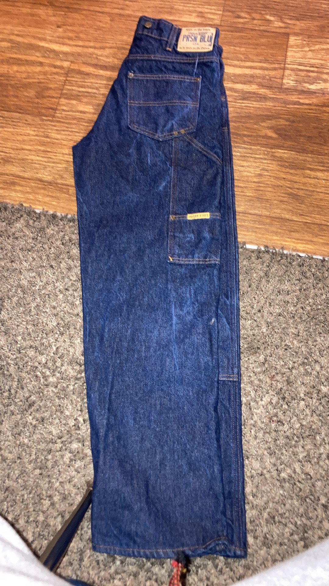 Lot of 3 PRSN BLU Workwear USA Inmate-Made Denim Blue Jeans Measured Size 34x32