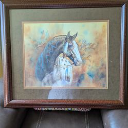 2 Judy Gibson framed and signed horse paintings