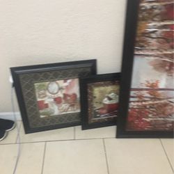 Clock Lamp And Pictures 