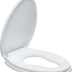R&T Elongated Toilet Seat with Built in Potty Training Seat