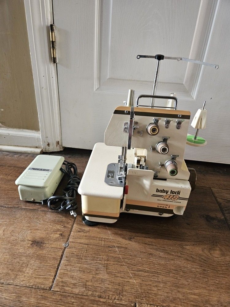 Vintage Serger Baby Lock Model 418 with Pedal and Power Cord 