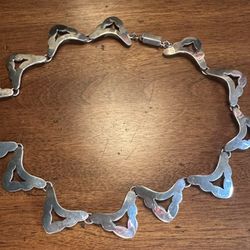 Modernist Post 1980 Taxco Sterling Silver Necklace 