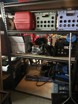 Steel garage shelf unassembled