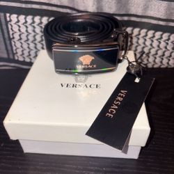 Black Leather Mens Belt