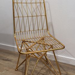 MCM Gold Solid Metal Accent Chair