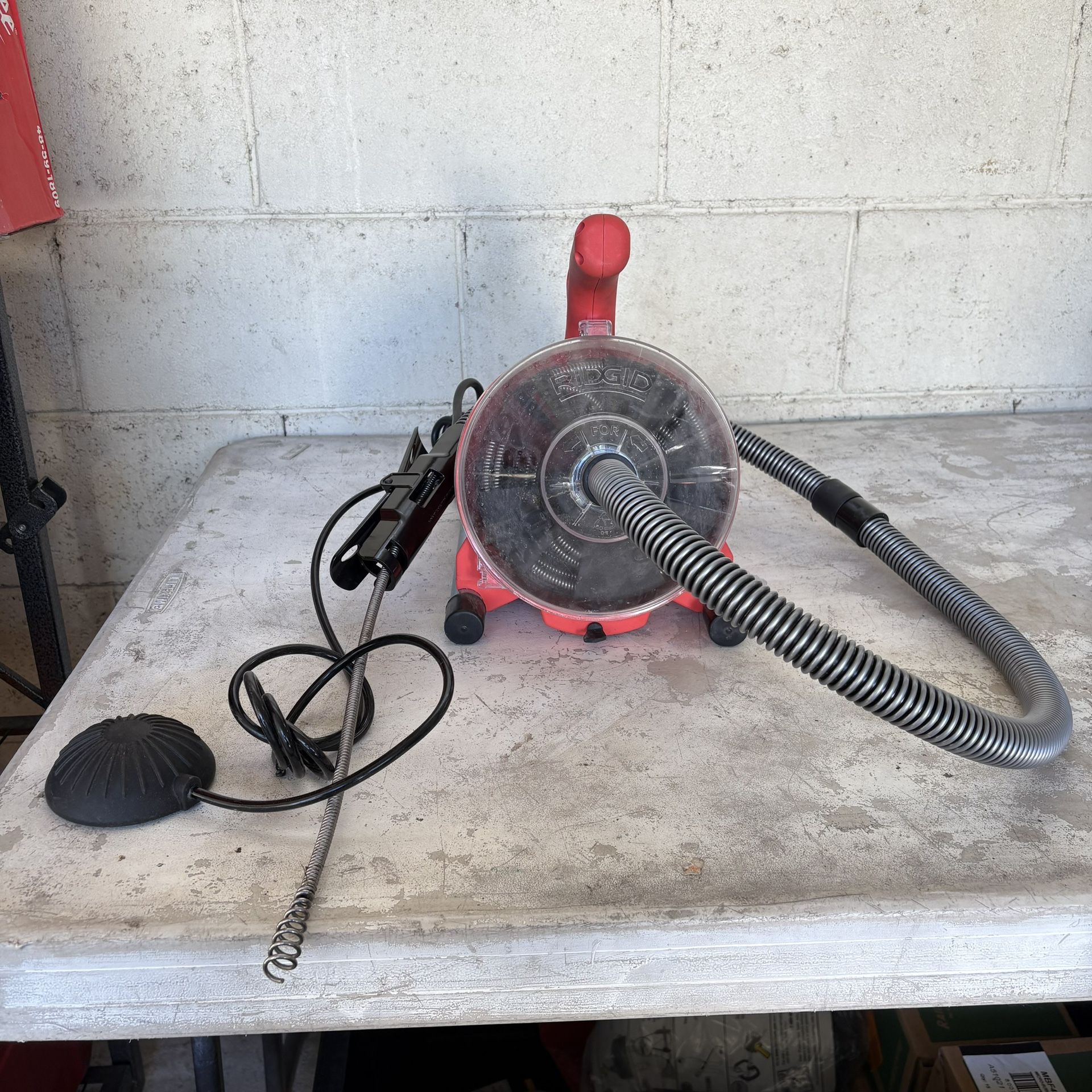 RIDGID PowerClear 120-Volt Drain Cleaning Snake Auger Machine for Heavy Duty Pipe Cleaning for Tubs, Showers, and Sinks