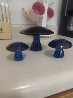 Decorative glass mushrooms