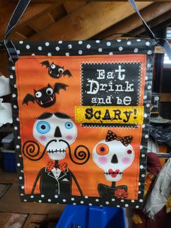 Halloween Garden Flag Eat Drink Be Scary