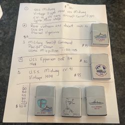 Vintage Navy Zippo Lighters