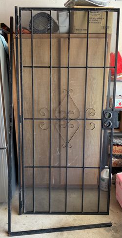 Universal Black Surface Mount Steel Security Door with Expanded Metal Screen