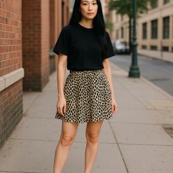 Zara Basics Women's Leopard Print Bermuda Shorts High Waist Animal Print Size XS NWOT