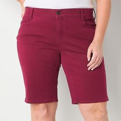 NEW Liz Claiborne Ladies Red Bermuda Shorts Plus Size 20W.