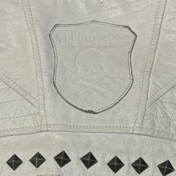 AFFLICTION White Leather Jacket / Beautiful 