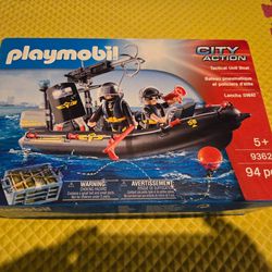 New Playmobil City Action Tactical Unit Boat 9362 Unopened