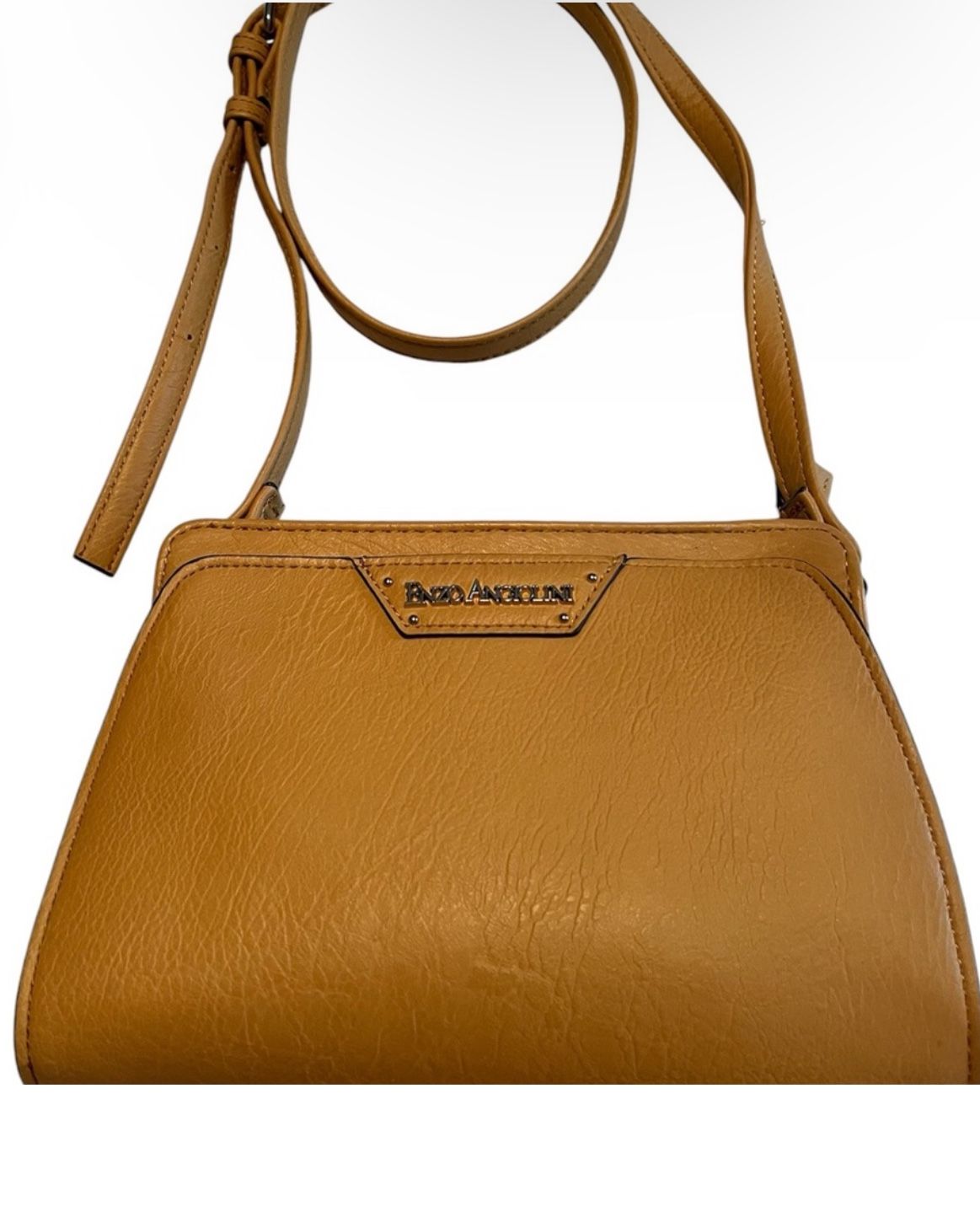 Enzo Angiolini Gold Multi-section Crossbody Bag Handbag Purse Faux Leather