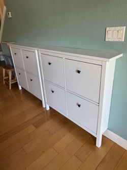 IKEA White Shoe Cabinets – Set of 2