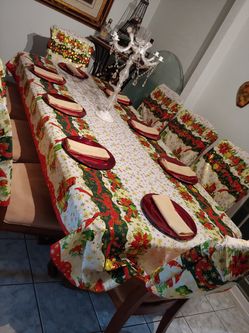 Manteles Navideños para Mesa de 8 Sillas 8 Forros de Silla. Mira La Información Abajo Más Información De Precios
