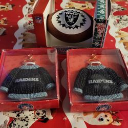Vintage NFL Football Raiders Christmas Ornaments 