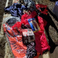 Halloween Costumes 6 Total And Bin Of Lights Ans Decorations 