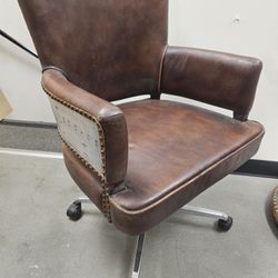 Genuine Leather Aviator Style Office Chair
