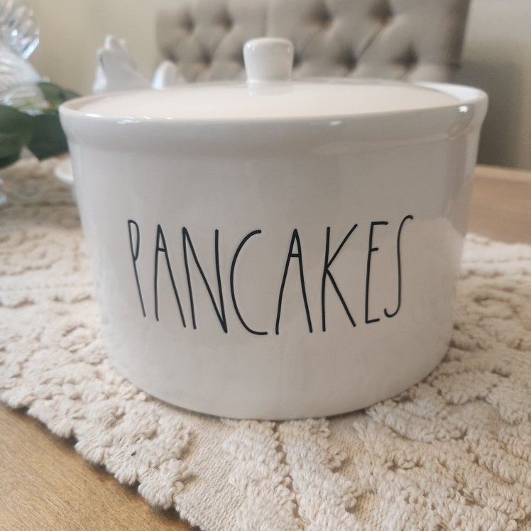 Rae Dunn Pancake Warmer With An Original PINK Hue. Pancake Holder With Lid. Trades Welcome.